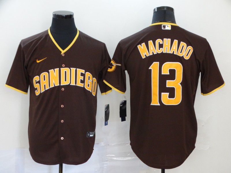 Men San Diego Padres 13 Machado brown Nike Game MLB Jerseys